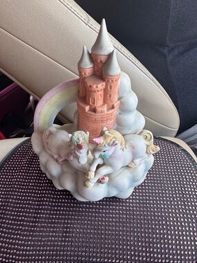 Vintage 1990s Unicorns in the Clouds 8” Music Wind-Up Home Figurine